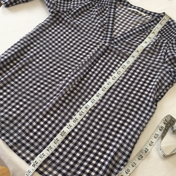 VIOLET + CLAIRE Gingham Check Popover Top Black & White Sz. S - Picture 6 of 8